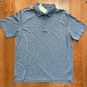 NWT Primegreen Heather Blue Performance Golf Polo